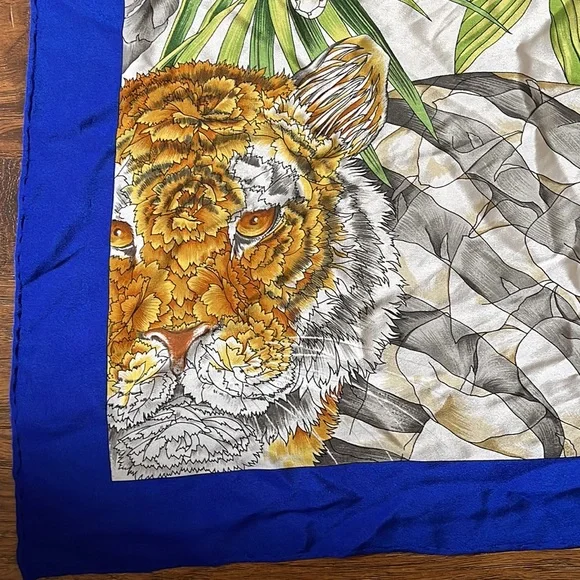 Salvatore Ferragamo vintage silk jungle motif scarf